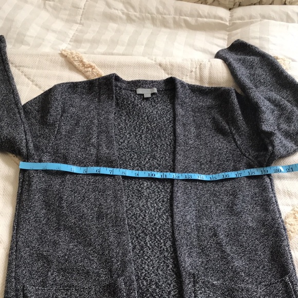 COS Long heathered navy linen cotton Cardigan S - Picture 8 of 9